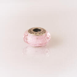 Pandora Pink Shimmer Murano Glass Charm 791650 (Ezüst/Rózsaszín, )