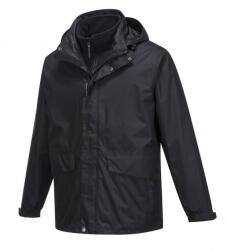 Portwest S507 - Argo lélegző 3: 1 kabát, fekete (S507BKRS) - munkavedelemzona