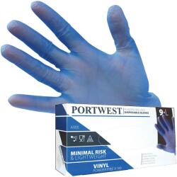 Portwest A905 - Vinyl egyszerhasználatos kesztyű, púdermentes, kék, 100 db/csomag (A905BLUL)