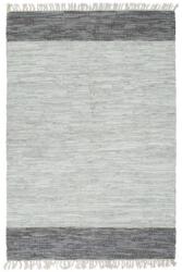 vidaXL Chindi țesut manual din piele 120x170 cm gri (133970)