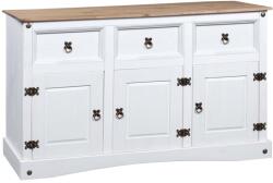 vidaXL Servantă alb 132x43x78 cm lemn masiv pin mexican gama Corona (282634) Comoda