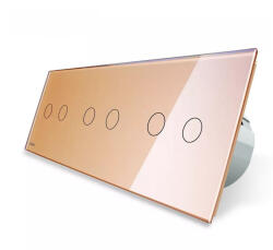 LIVOLO Intrerupator tactil 3 x dublu Livolo cu panou din sticla Crystal (VL-3P702-2G-13)