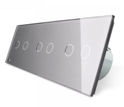 LIVOLO Intrerupator tactil 3 x dublu Livolo cu panou din sticla Crystal (VL-3P702-2G-15)