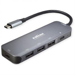 Roline HUB USB 3.2 Gen2 type C la 3 x USB-A + 1 x USB type C + USB-C PD 100W, Roline 14.02. 5048 (14.02.5048-10)