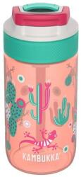 KAMBUKKA Lagoon Kids szívószálas gyerek kulacs 400ml - Cactus Gekko
