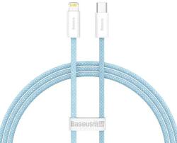 USB Type-C töltő- és adatkábel, Lightning, 100 cm, 20W, gyorstöltés, PD, cipőfűző minta, Baseus Dynamic, CALD000003, világoskék