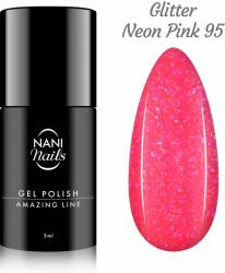 NANI Amazing Line gél lakk 5 ml - Glitter Neon Pink