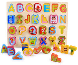  PUZZLE din lemn in relief LITERE english alphabet (101010)