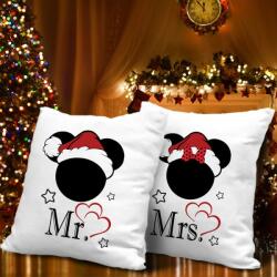 Karácsonyi ajándék szerelmeseknek - Mr. és Mrs. páros párna