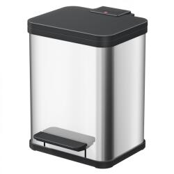 Hailo Cos inox Duo Plus M, cu pedala, compartimentat 2x9 litri (HA-0622-200) Cos de gunoi