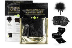 Bijoux Indiscrets Instruments Of Pleasure bdsm szett, cirógató, szemkötő, fekete