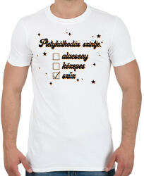 printfashion Pletykálkodás szintje - Férfi póló - Fehér (8523020)