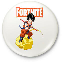 printfashion Fortnite - Son Goku - Kitűző, hűtőmágnes - Fehér (8256403)