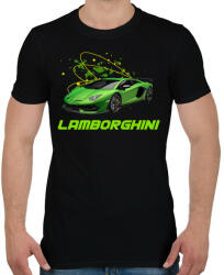 printfashion Zöld lamborghini - Férfi póló - Fekete (8199812)