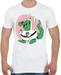 printfashion Húsvéti dínó - Férfi póló - Fehér (8045793)