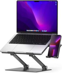 Ringke Outstanding Laptop Stand - сгъваема алуминиева поставка за MacBook и лаптопи от 11 до 17 инча (тъмносив)