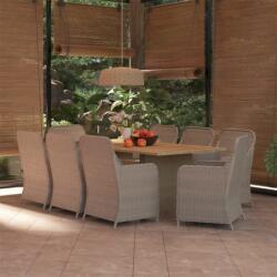 vidaXL 9 részes barna polyrattan 3059470