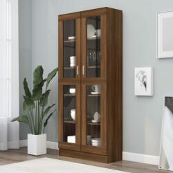 vidaXL Dulap vitrină, stejar maro, 82, 5x30, 5x185, 5 cm, lemn prelucrat (815623) Biblioteca