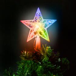 Family Collection Karácsonyi LED-es csillag csúcsdísz - 10 LED - 15 cm - RGB - 2 x AA (58034)