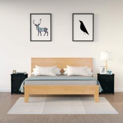 vidaXL Noptiere, 2 buc. , negru, 50x35x61, 5 cm, lemn masiv de pin (813688)