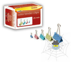 Binder csipesz 25mm színes 12 db/doboz - spidershop