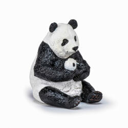 Papo Figurina Urs Panda Sezand Cu Pui In Brate (Papo50196) - carlatoys