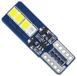 T10 led színváltós fehér és kék 8smd DC12V (AL000025F)