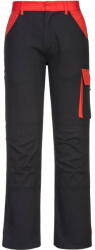 Portwest CW11 - Poznan nadrág, fekete/piros (CW11BKRXXXL)