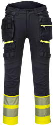 Portwest DX445 - DX4 Hi-Vis Class 1 Holster lengőzsebes nadrág, sárga/fekete (DX445YBR46) - munkavedelemzona
