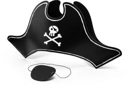 PartyDeco Pălărie de pirat din hârtie și petic pentru ochi