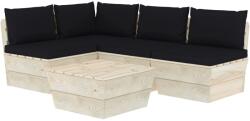 vidaXL Set mobilier din paleți cu perne, 5 piese, lemn molid 3063487