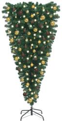 vidaXL Set pom Crăciun artificial inversat LED-uri&globuri, 240 cm (3078018)