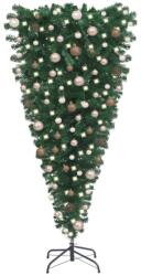 vidaXL Set pom Crăciun artificial inversat LED-uri&globuri, 240 cm (3078059)