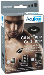 AcuTop Gitter Tape Cross Tape Közepes (20lap/doboz, 6db/lap) - Fekete (SGY-CT15-ACU)