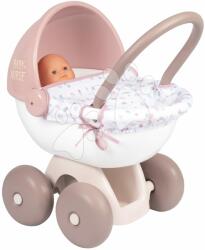 Smoby Cărucior adânc cu material textil Natur D'Amour Baby Nurse Smoby pentru păpușă de 42 cm cm înălțimea mânerului ergonomic de 55 cm de la 18 luni (SM220377)