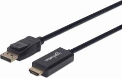 Manhattan Displayport v1.2 - HDMI kábel 1.0m Fekete (153195)