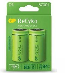 GP Batteries Baterie reîncărcabilă GP R20 D 5700mAh NiMH Recyko 2 buc. în ambalaje GP Baterie reincarcabila