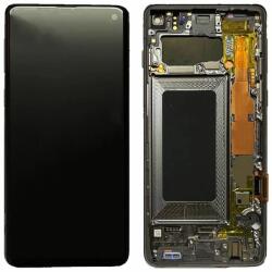 Samsung Galaxy S10 G973F - LCD Kijelző + Érintőüveg + Keret (Prism Black) OLED, Prism Black