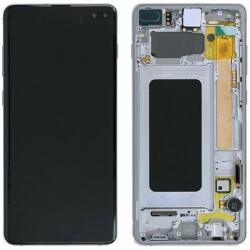 Samsung Galaxy S10 Plus G975F - LCD Kijelző + Érintőüveg + Keret (Prism Black) OLED, Prism Black