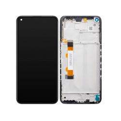  Xiaomi Redmi Note 9T 5G, Redmi Note 9 5G LCD Kijelző+Érintőpanel+Előlap Keret, Fekete, Black (5600030J2200, 56000B0J2200) Gyári, Service Pack