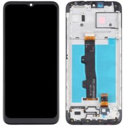 Motorola Moto E7i Power XT2097 előlap keret, lcd kijelző és érintőpanel fekete, OEM, gyári felújított
