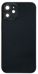  tel-szalk-1929693284 Apple iPhone 12 Mini fekete Középső keret, hátlap, hátsó kamera lencse, oldalsó gombok SIM kártya tálca (tel-szalk-1929693284)