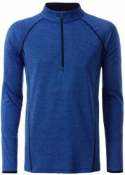 James & Nicholson (Daiber) Férfi funkcionális hosszú ujjú felső JN498 - Kék melírozott / sötétkék | 2XL (1-JN498-1752319)