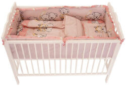 MyKids Lenjerie MyKids Bear On Moon Pink M1 4+1 Piese 120x60 - shop-doa Lenjerii de pat bebelusi‎, patura bebelusi