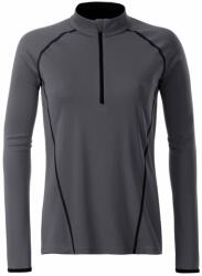 Daiber Tricou functional de damă cu mânecă lungă JN497 - Titan / neagră | L (JN497-1752290)