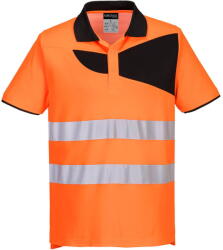 Portwest PW212 - PW2 Hi-Vis pólóing S/S, narancs/fekete (PW212OBRM) - munkavedelemzona