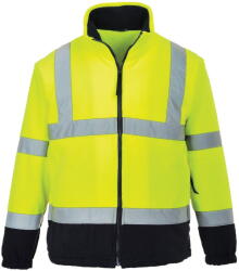 Portwest F301 - Jól láthatósági kontraszt polár pulóver, sárga/tengerészkék (F301YNRXL)