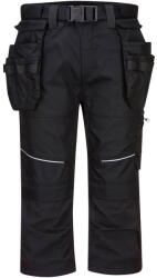 Portwest KX344 - KX3 3/4-es lengőzsebes nadrág, fekete (KX344BKR38) - munkavedelemzona