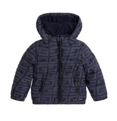 GUESS Зимно яке в тъмно синьо покрито с надписи Guess