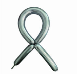 Balloons4party Set 10 baloane latex modelaj argintiu chrom 100 cm